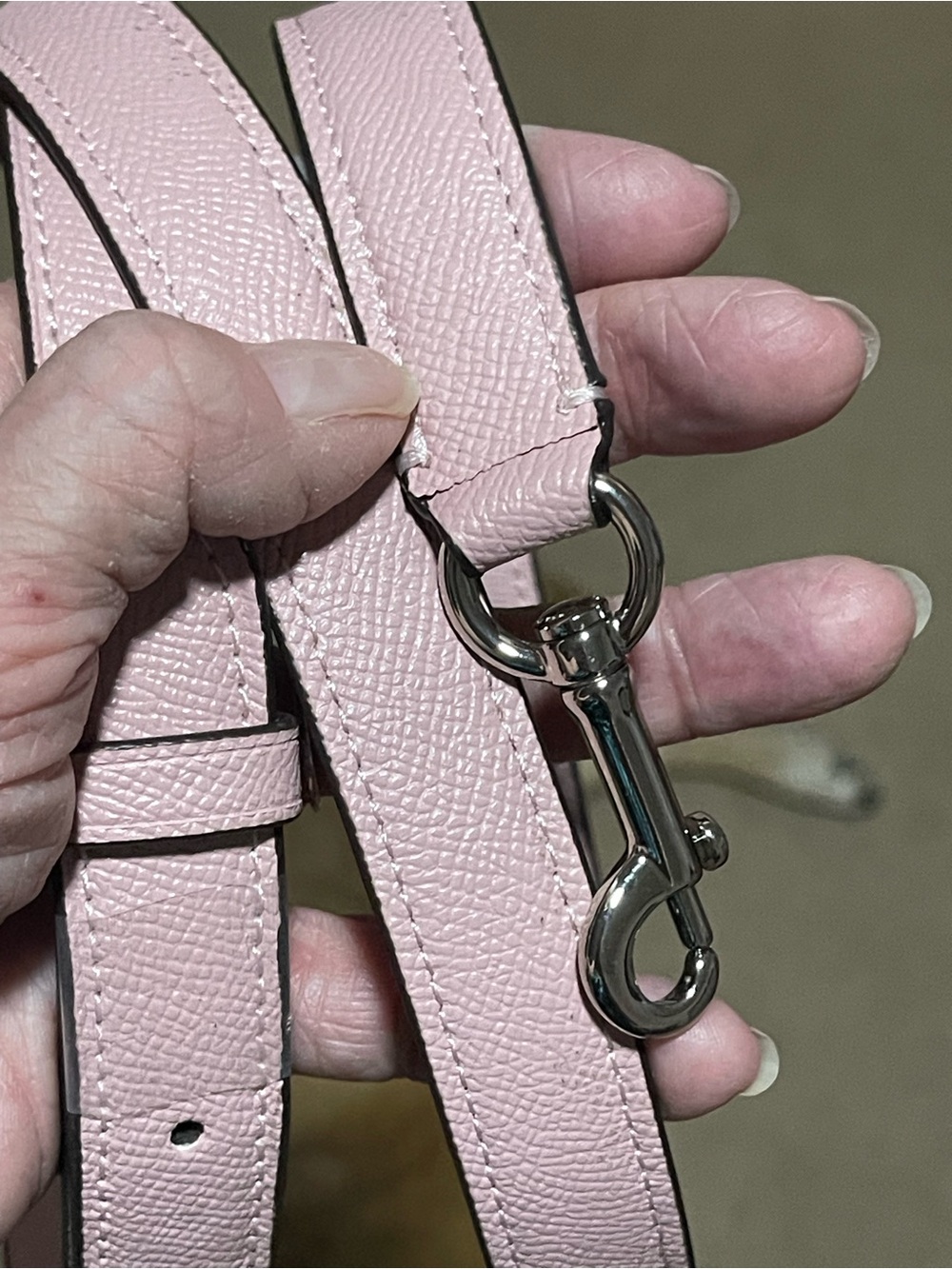 Coach leather replacement strap for handbag pink